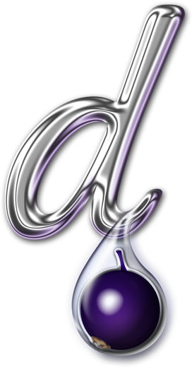DBerry Consulting mark: a chrome letter d with a blackcurrant drop