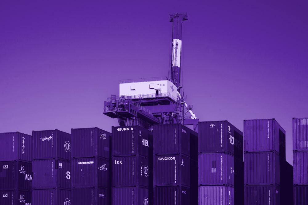 Container terminal with gantry crane